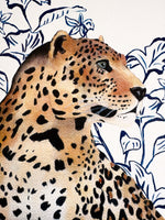 Affiche léopard thème savane aquarelle