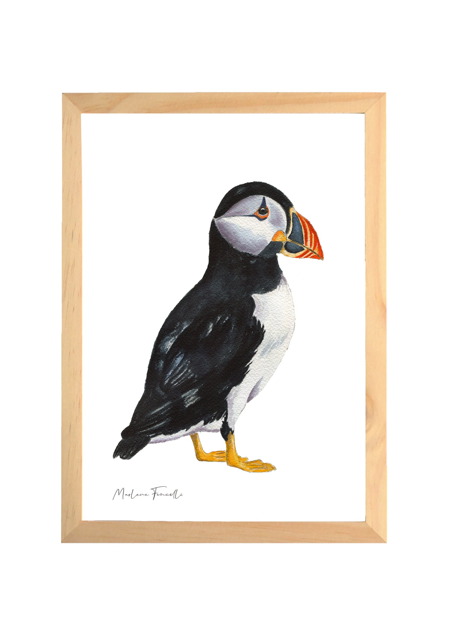 Affiche macareux aquarelle pour chambre bébé thème océan