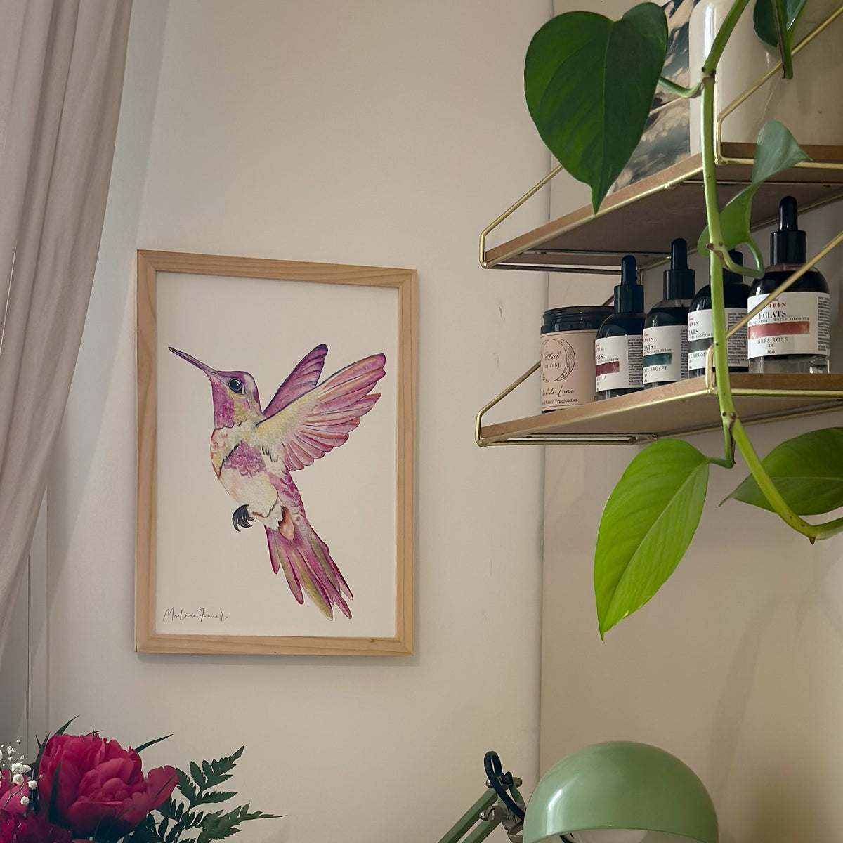 affiche oiseau colibri décoration chambre enfant