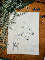 affiche ours polaire aquarelle chambre bébé