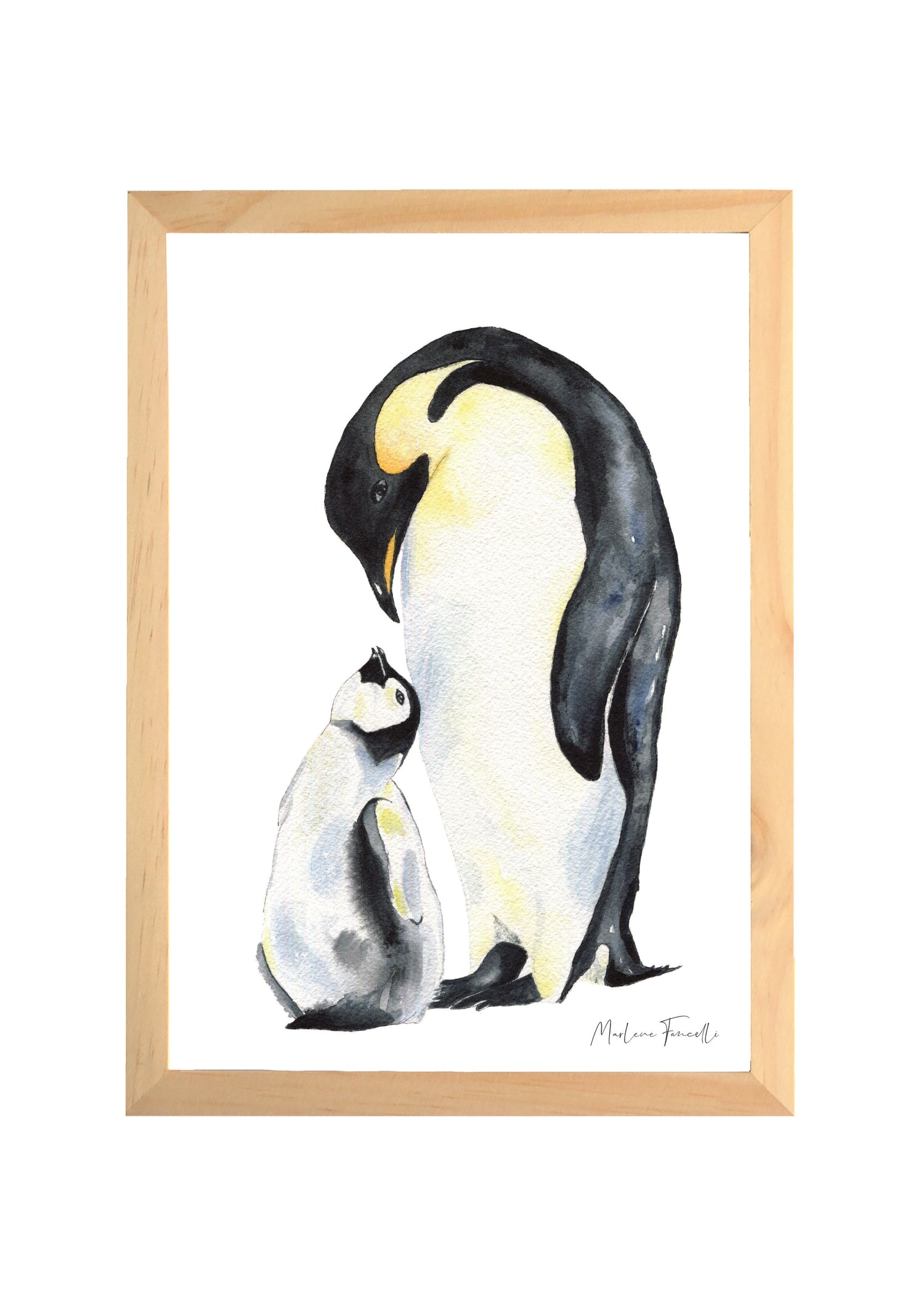 Affiche pingouin aquarelle pour décorer une chambre de bébé