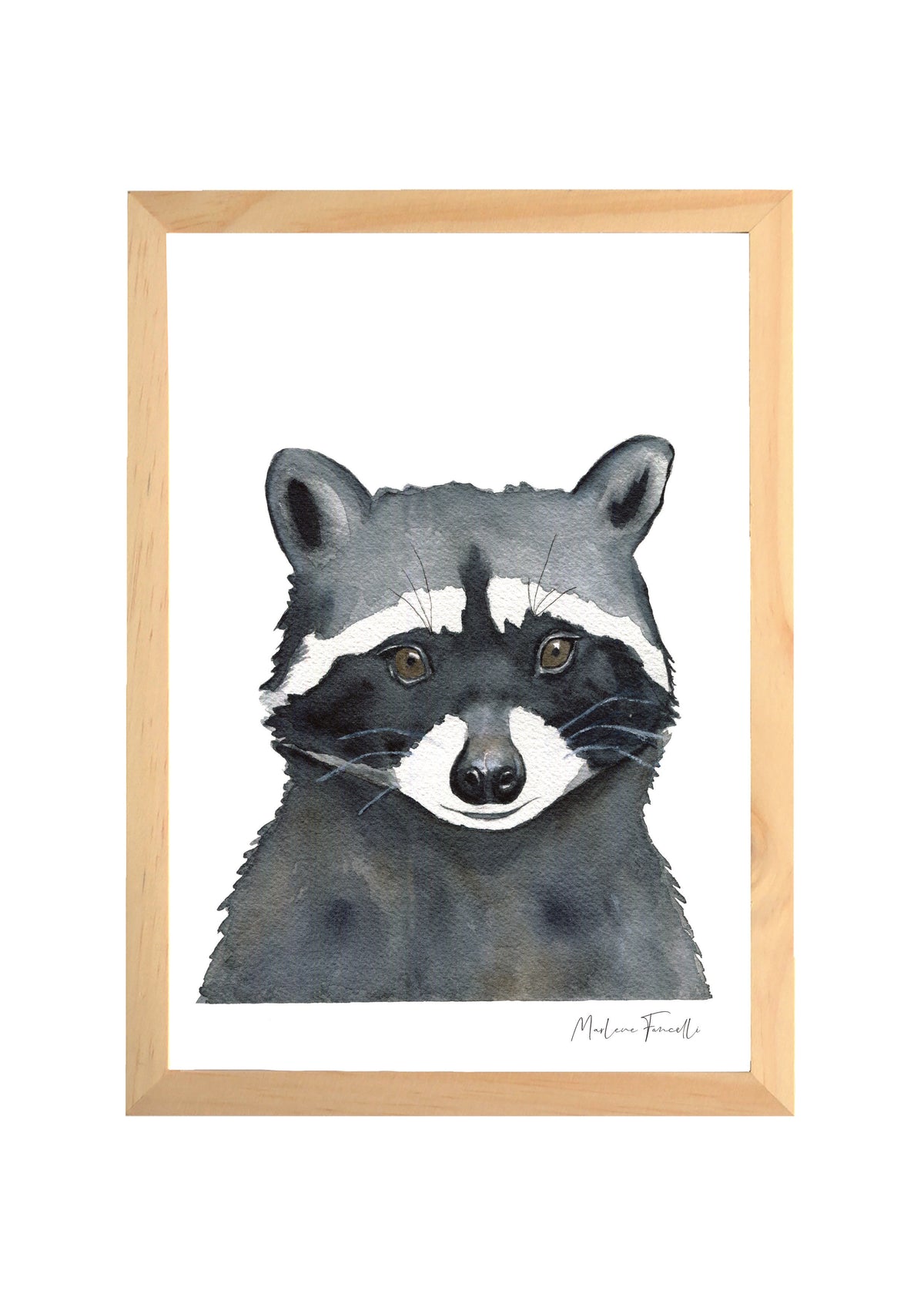 affiche raton laveur aquarelle décoration chambre bébé