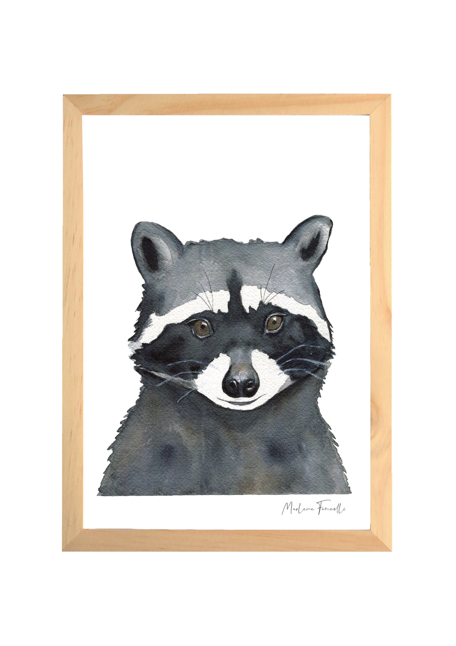 affiche raton laveur aquarelle décoration chambre bébé