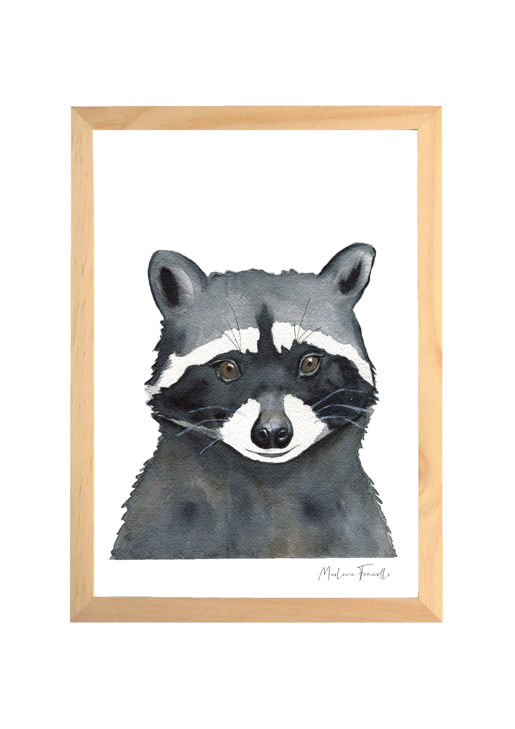 affiche raton laveur aquarelle décoration chambre bébé