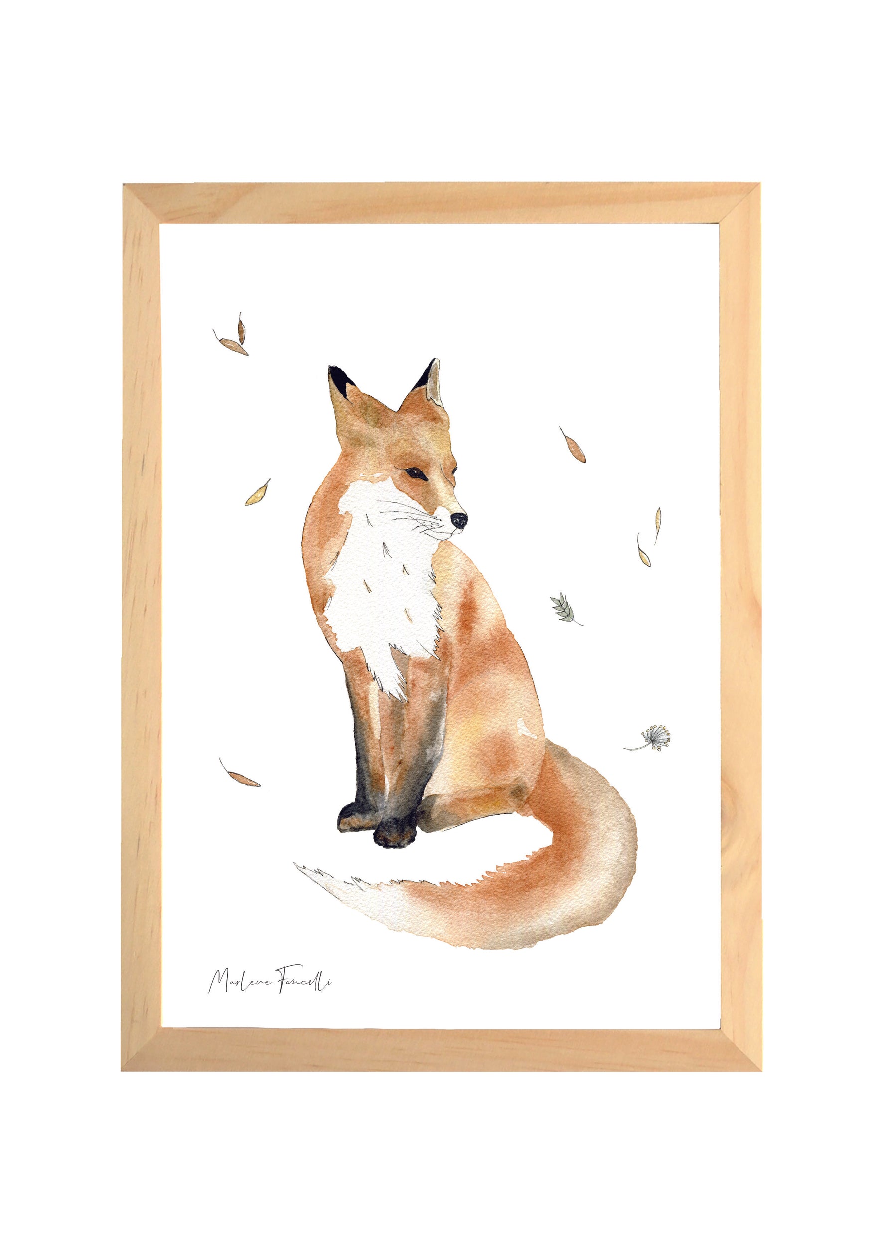 Affiche renard aquarelle pour décorer une chambre de bébé