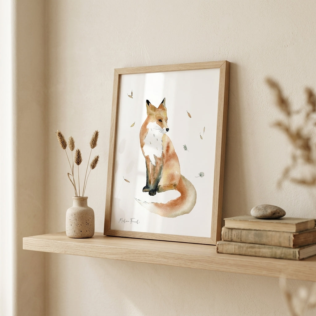 poster renard chambre bébé pour décoration chambre enfant 