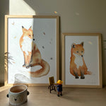 Affiche renardeau thème forêt décoration murale