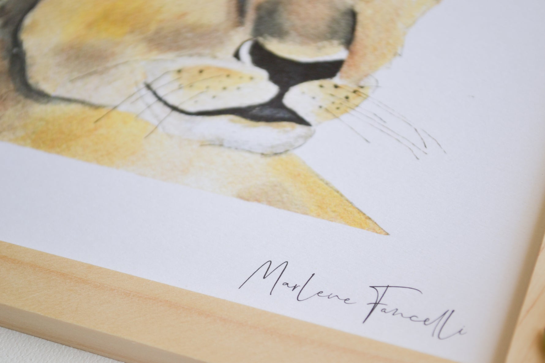Cadre affiche aquarelle Famille Lion image 5