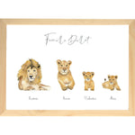 Cadre Famille lion aquarelle personnalisée image 1