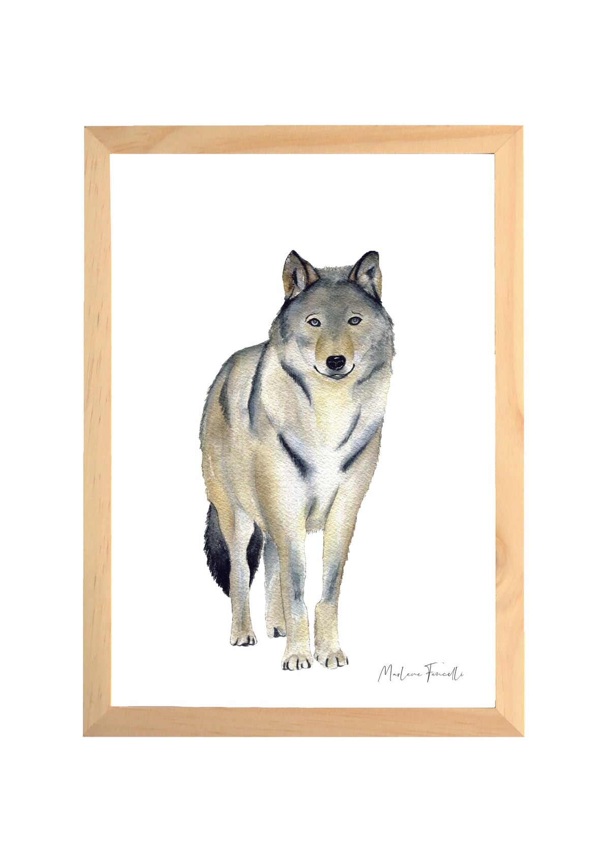 Cadre affiche aquarelle Loup Milo image 0