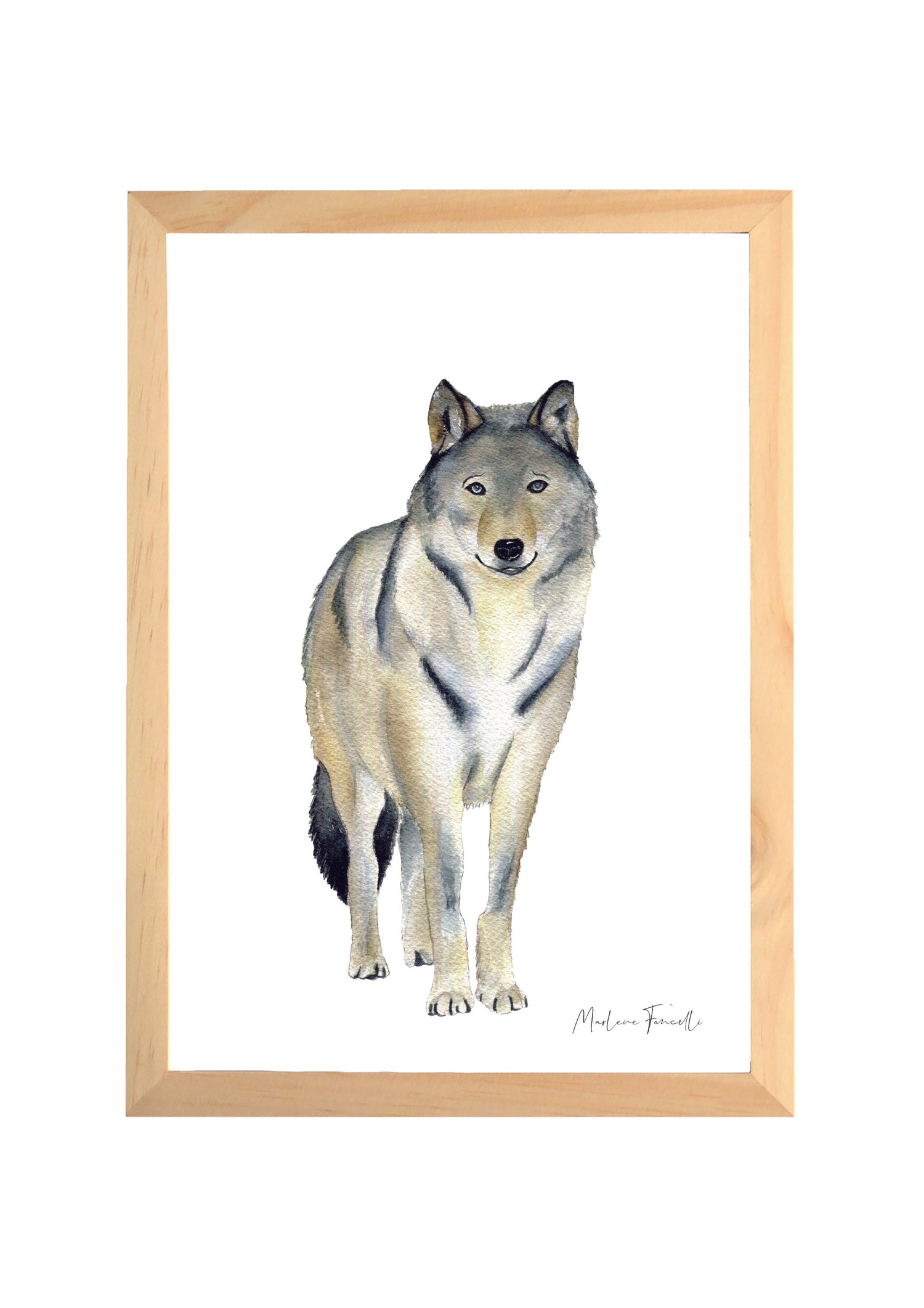 Cadre affiche aquarelle Loup Milo image 0