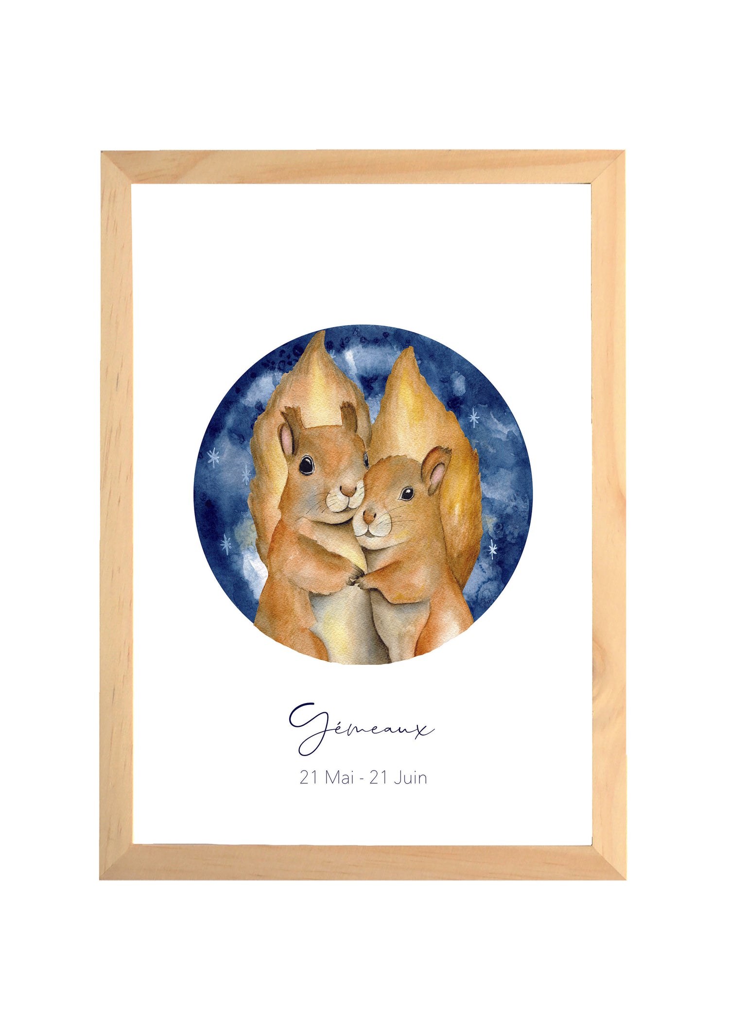 Illustration Aquarelle Signe Astrologique Gémeaux image 0