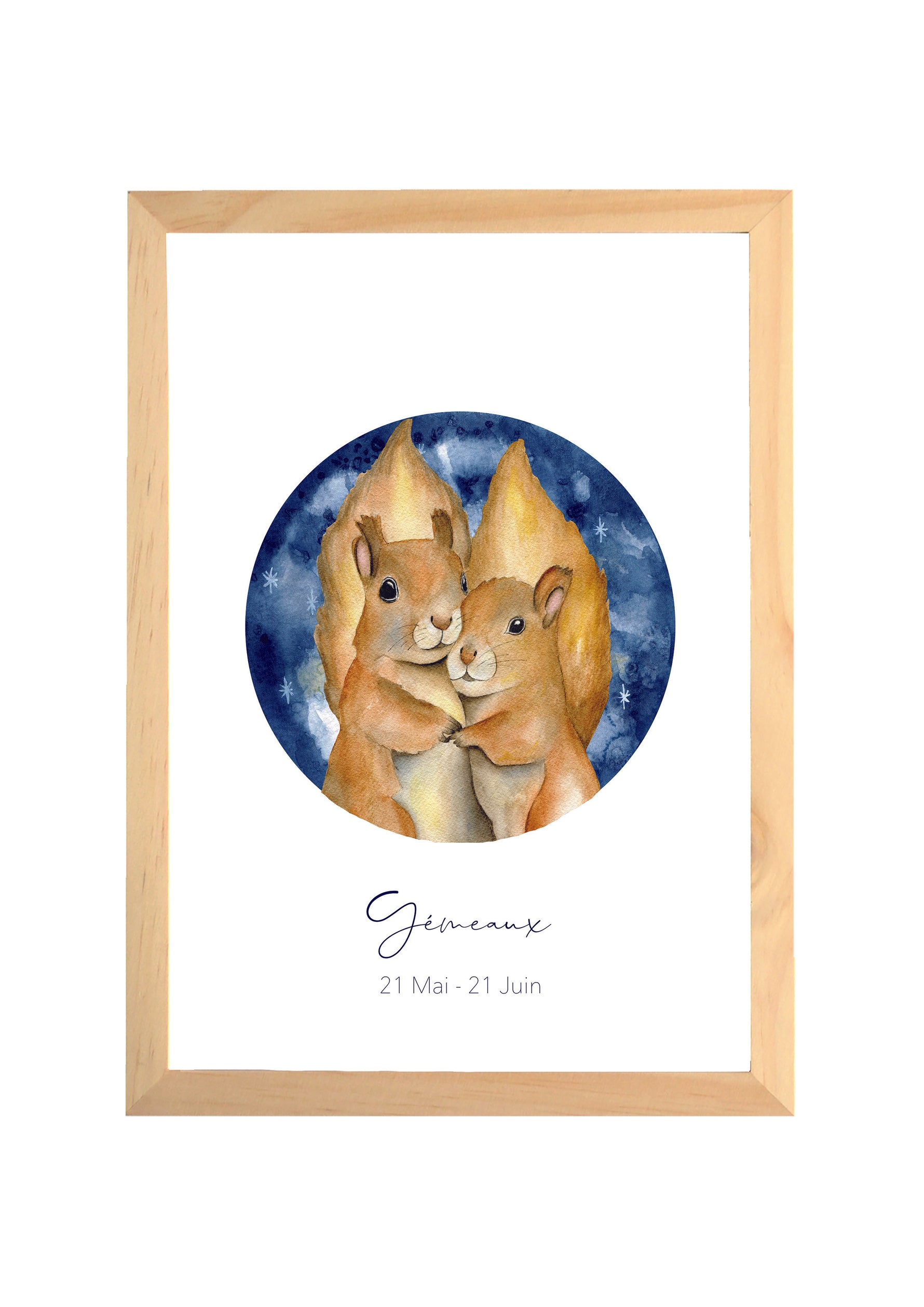 Illustration Aquarelle Signe Astrologique Gémeaux image 0
