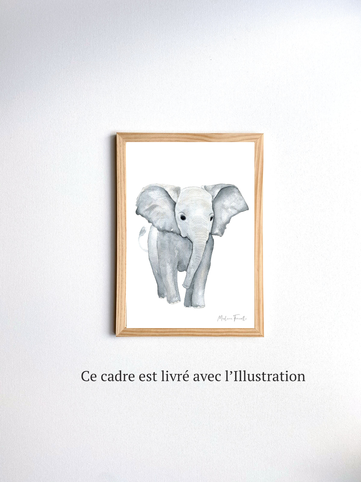Cadre affiche aquarelle Eléphant Louis image 5