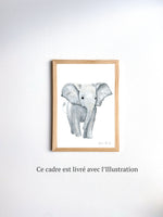 Cadre affiche aquarelle Eléphant Louis image 5