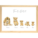 Cadre Famille lion aquarelle personnalisée image 2