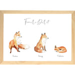 Cadre Famille renard aquarelle personnalisée image 0