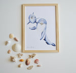 Cadre affiche aquarelle Famille Dauphin image 2