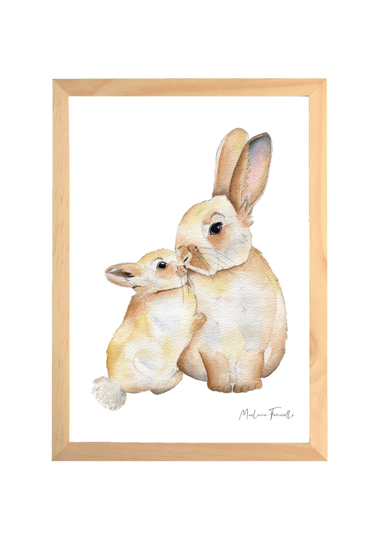 Cadre affiche aquarelle Famille Lapin image 0