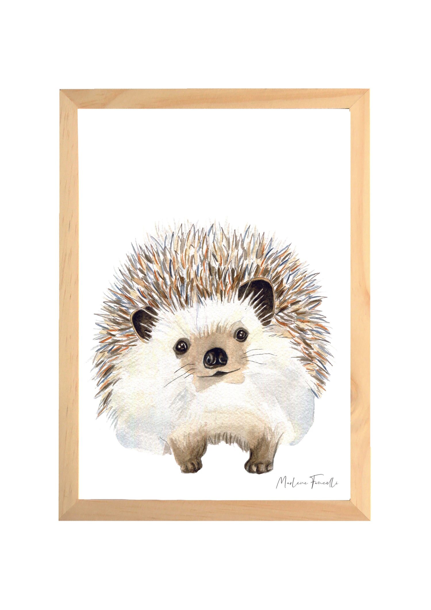 Cadre affiche aquarelle Hérisson Auré image 0