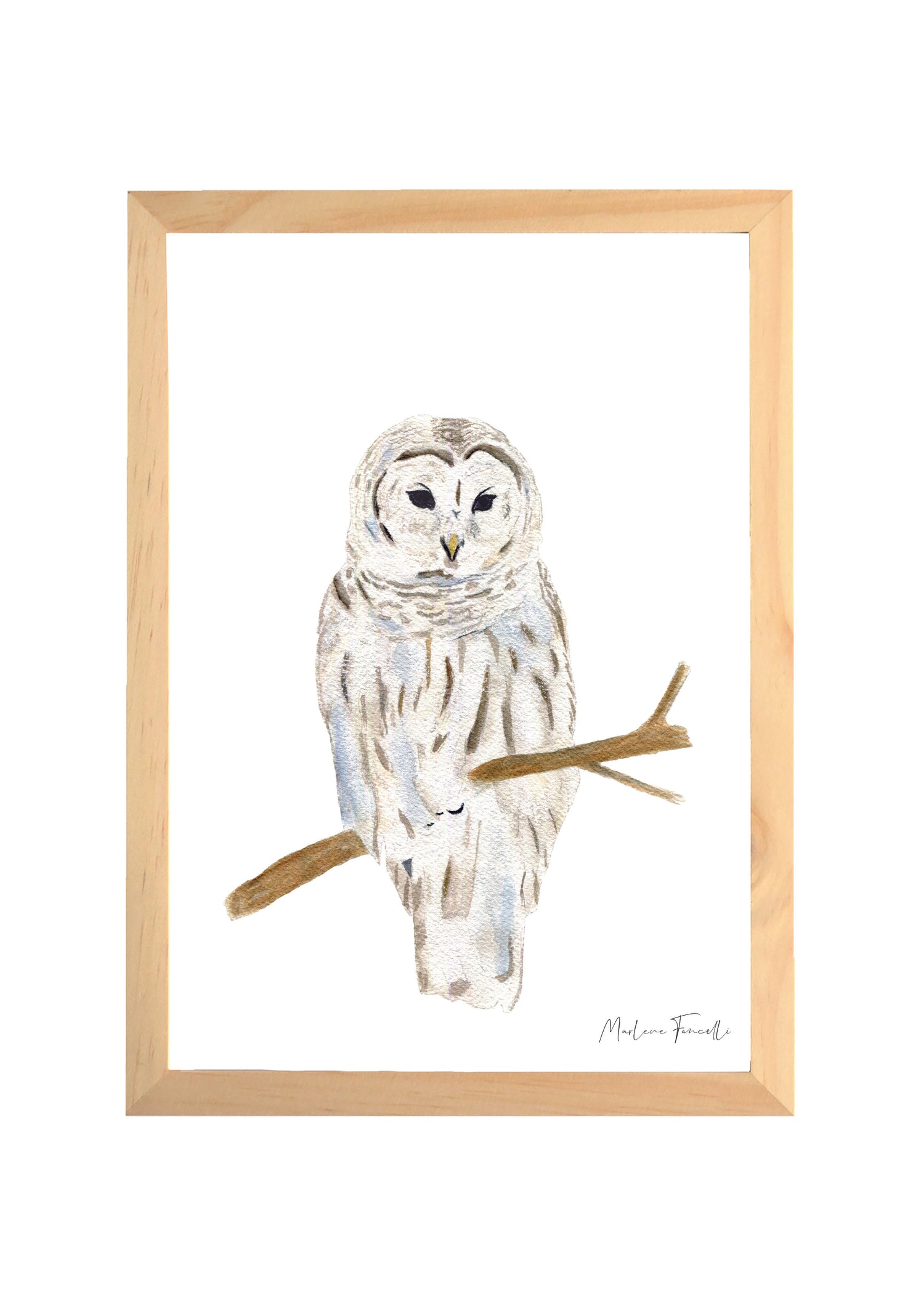 Cadre affiche aquarelle Chouette Edwige image 0