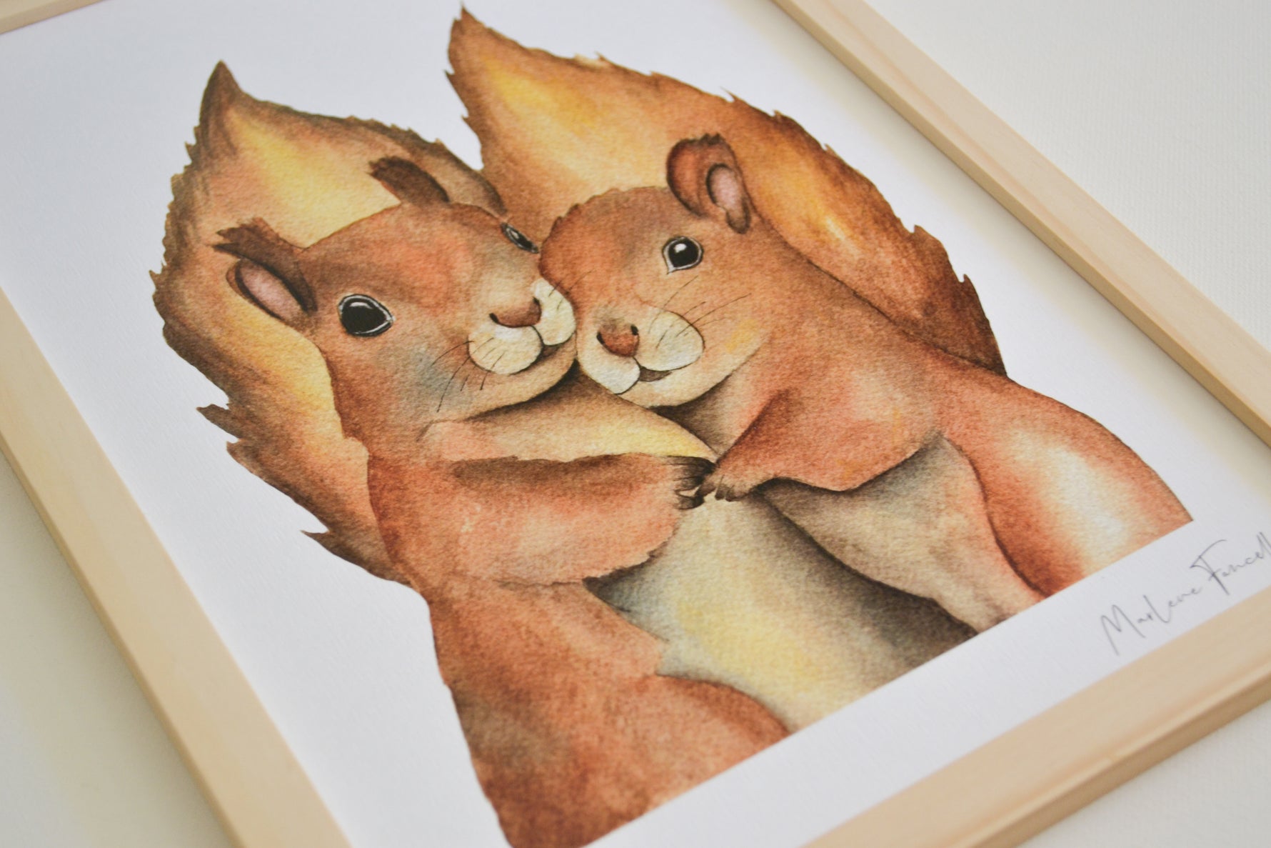 Cadre affiche aquarelle Famille Ecureuil image 4