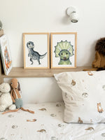 Poster dinosaure à l'aquarelle pour décoration chambre bébé et enfant 