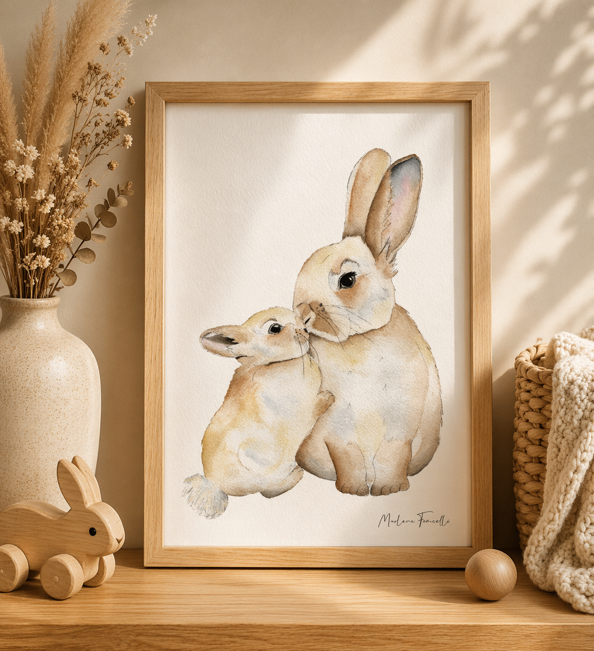 cadre lapin mignon pour chambre bebe et enfant