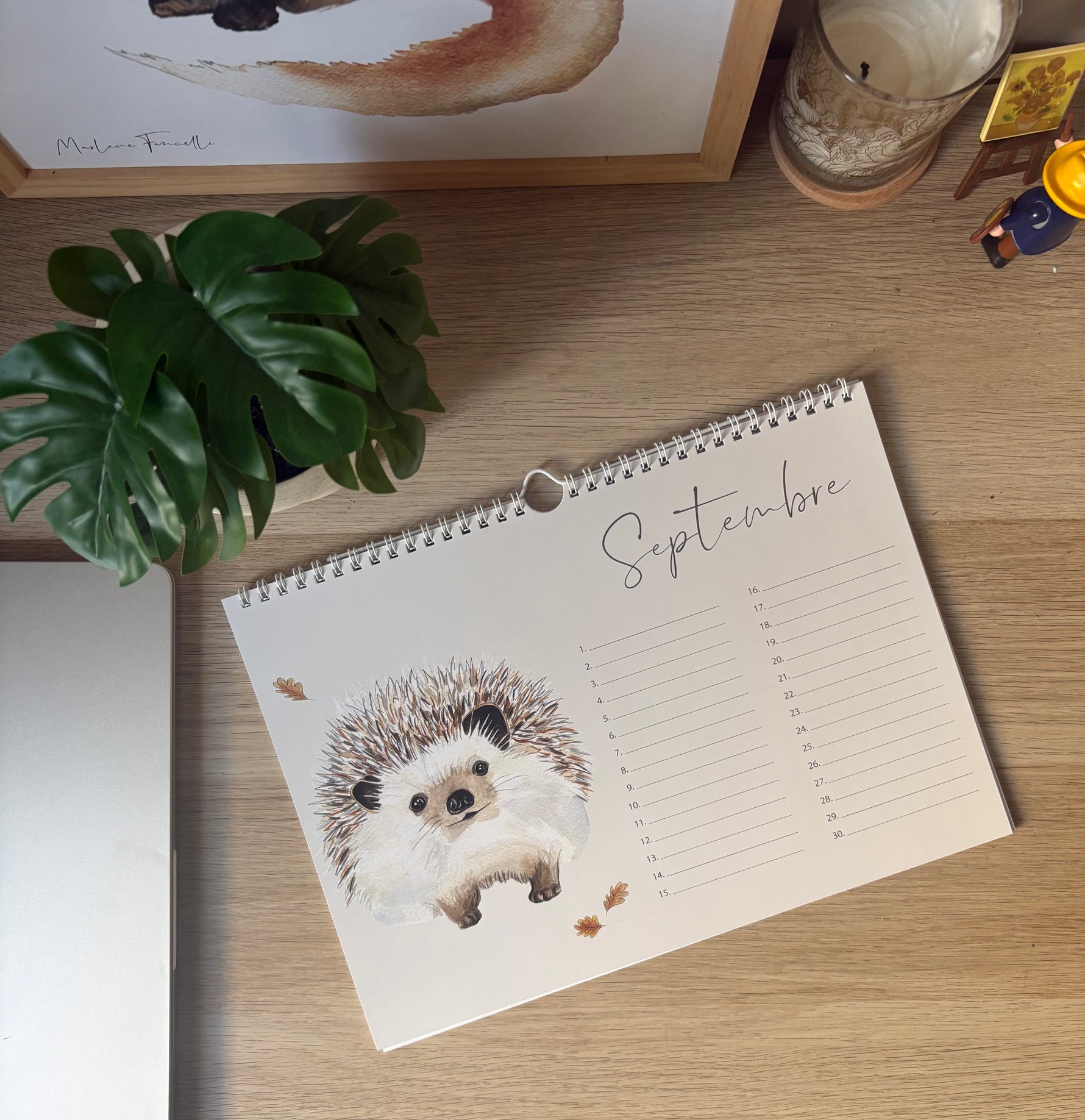 Calendrier perpétuel et anniversaire animaux aquarelle