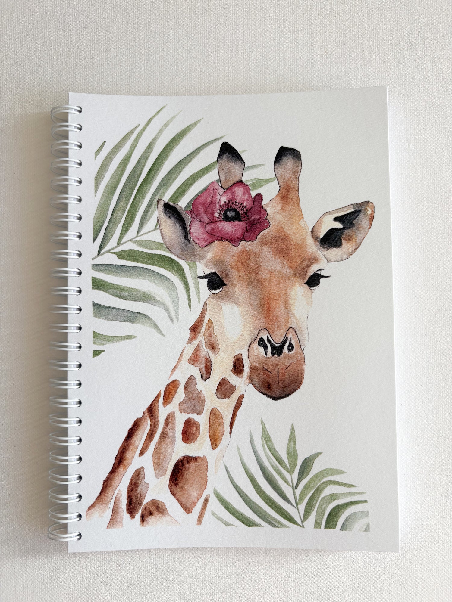 Carnet illustration aquarelle Girafe