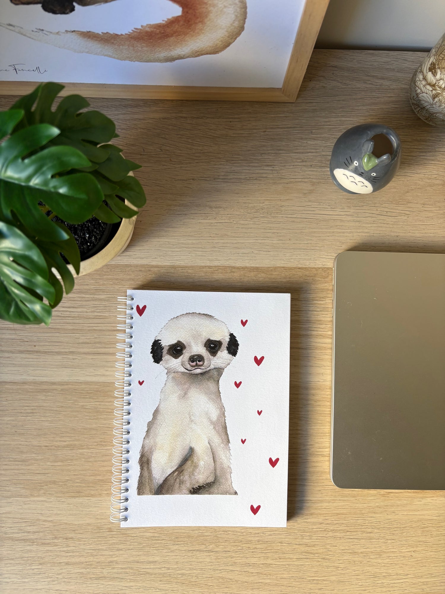 Carnet illustration aquarelle Suricate