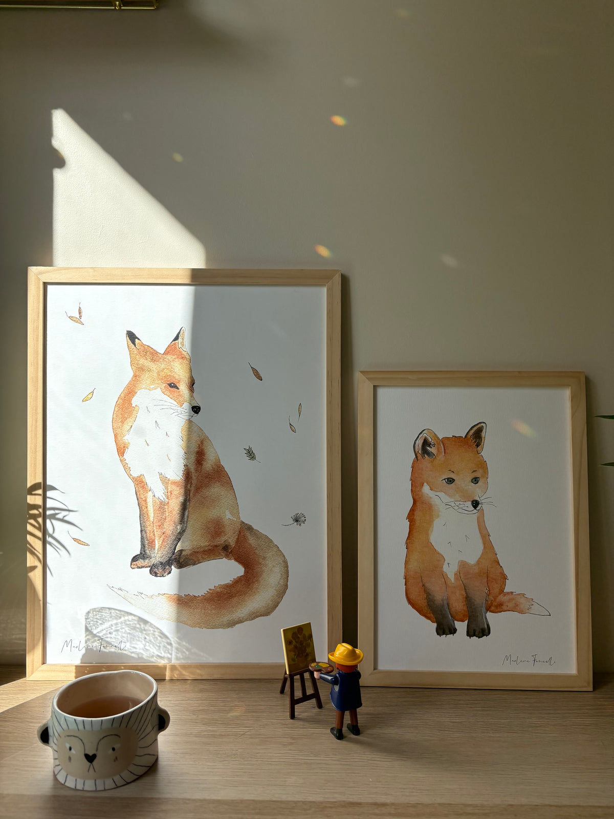 Cadre affiche aquarelle Robin le Renardeau image 3