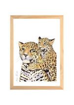 Cadre affiche aquarelle Famille Léopard image 0