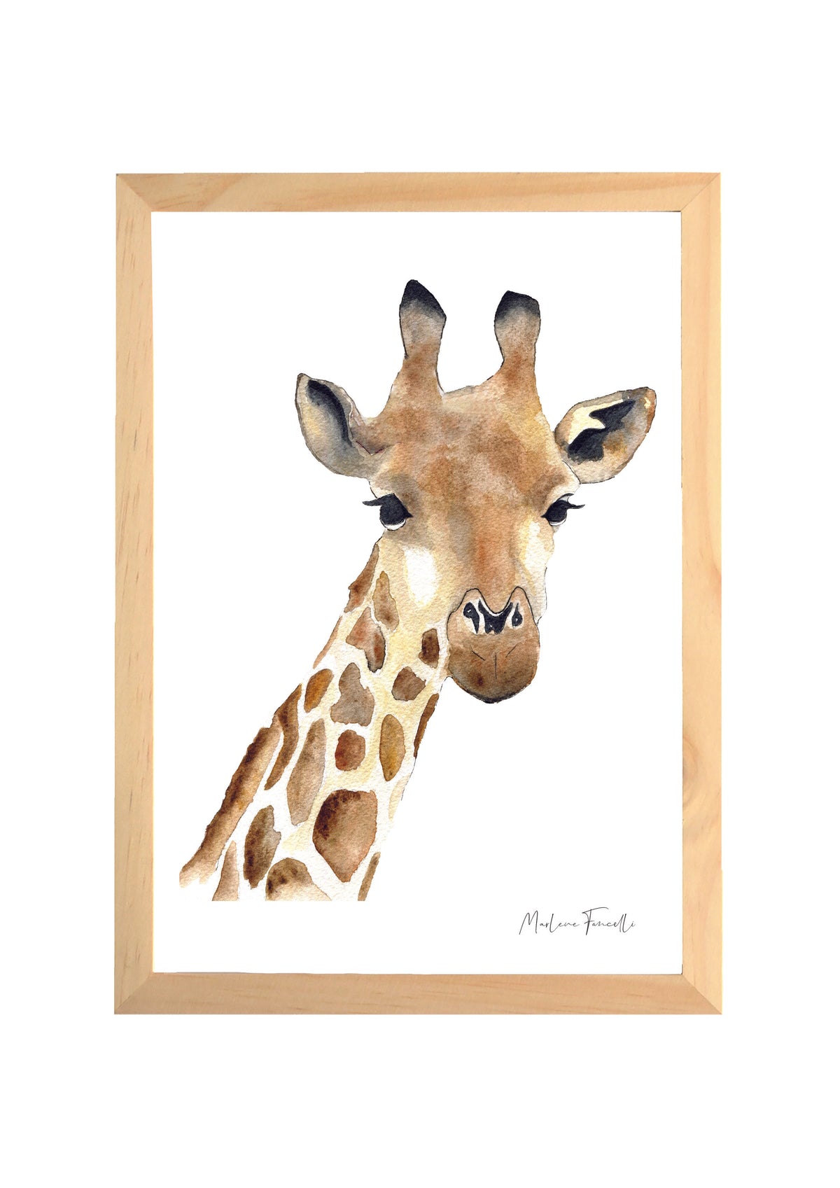 Cadre affiche aquarelle Girafe Séraphin image 0