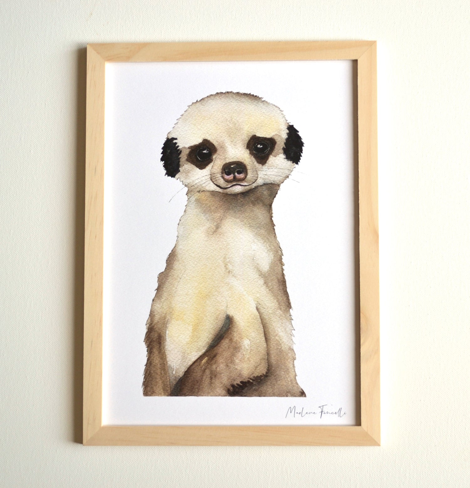 Cadre affiche aquarelle Suricate Romain image 1