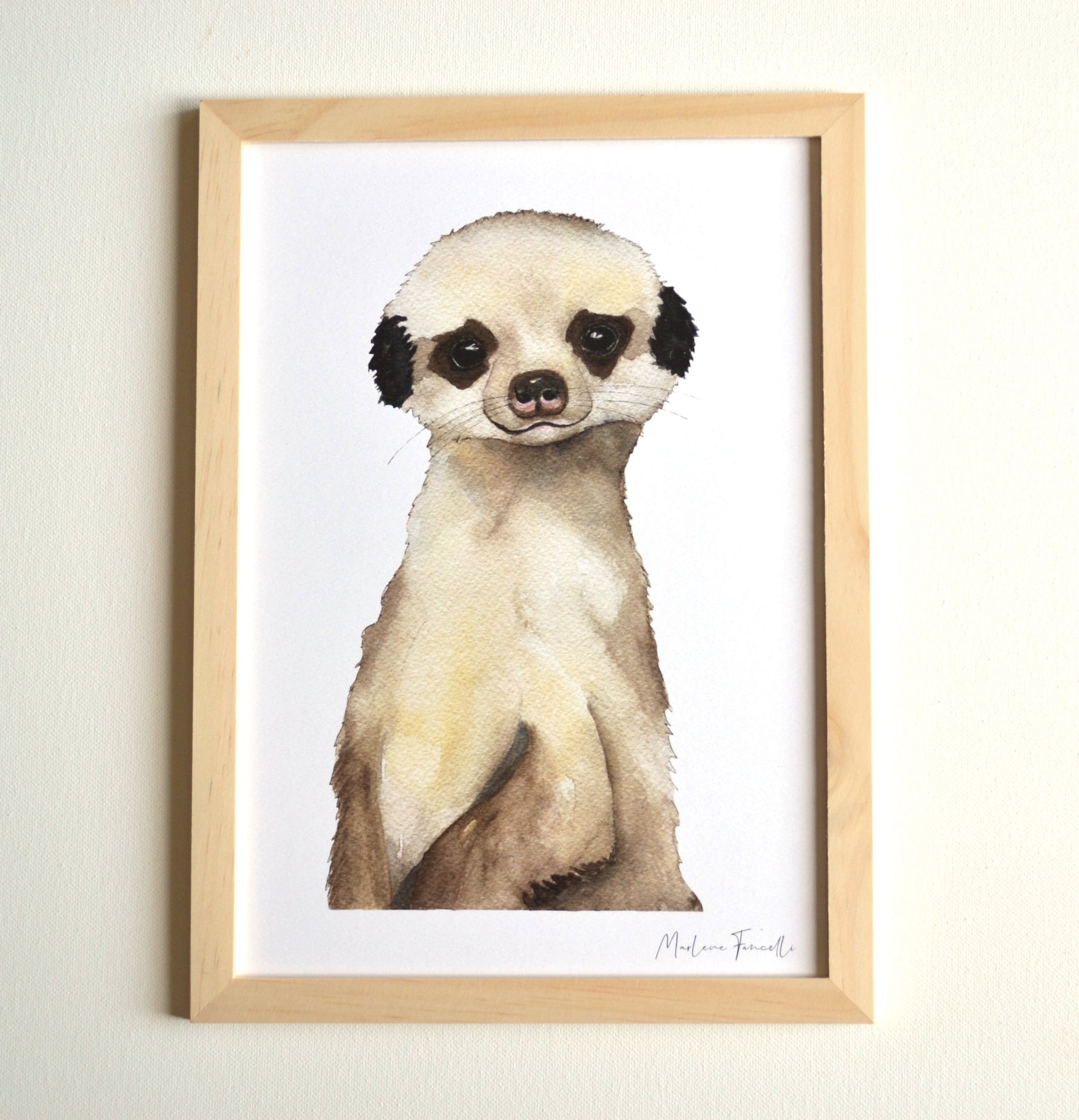 Cadre affiche aquarelle Suricate Romain image 1