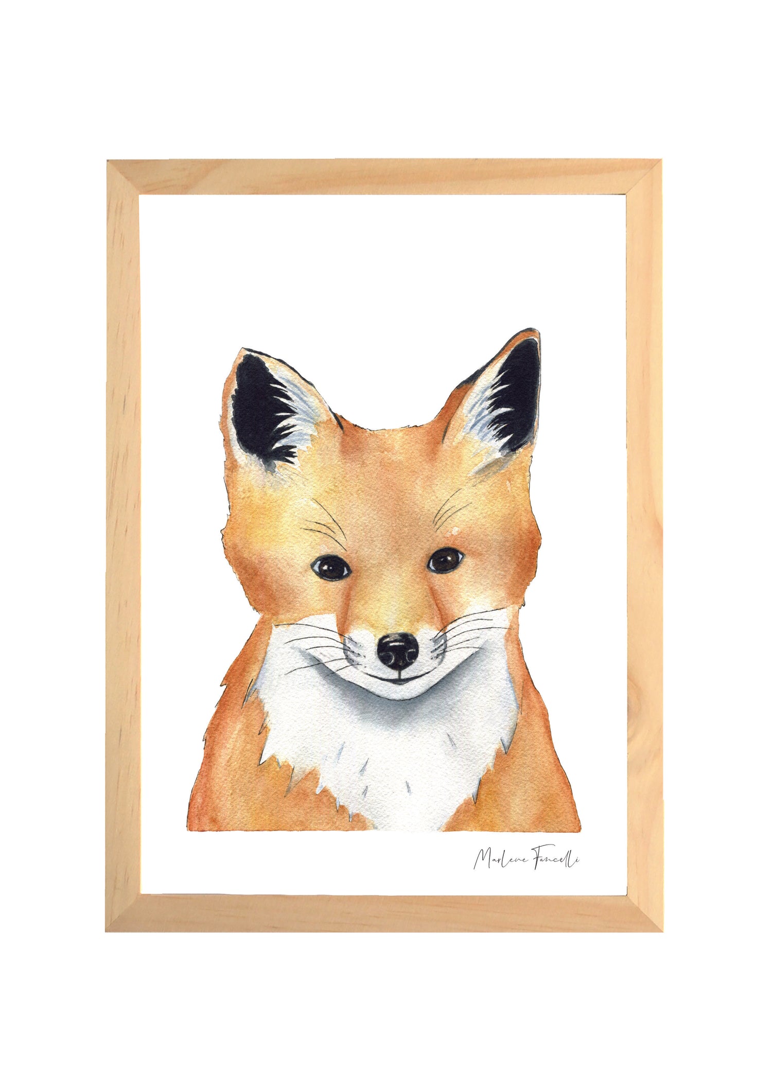 Cadre affiche aquarelle Renard Mat image 0