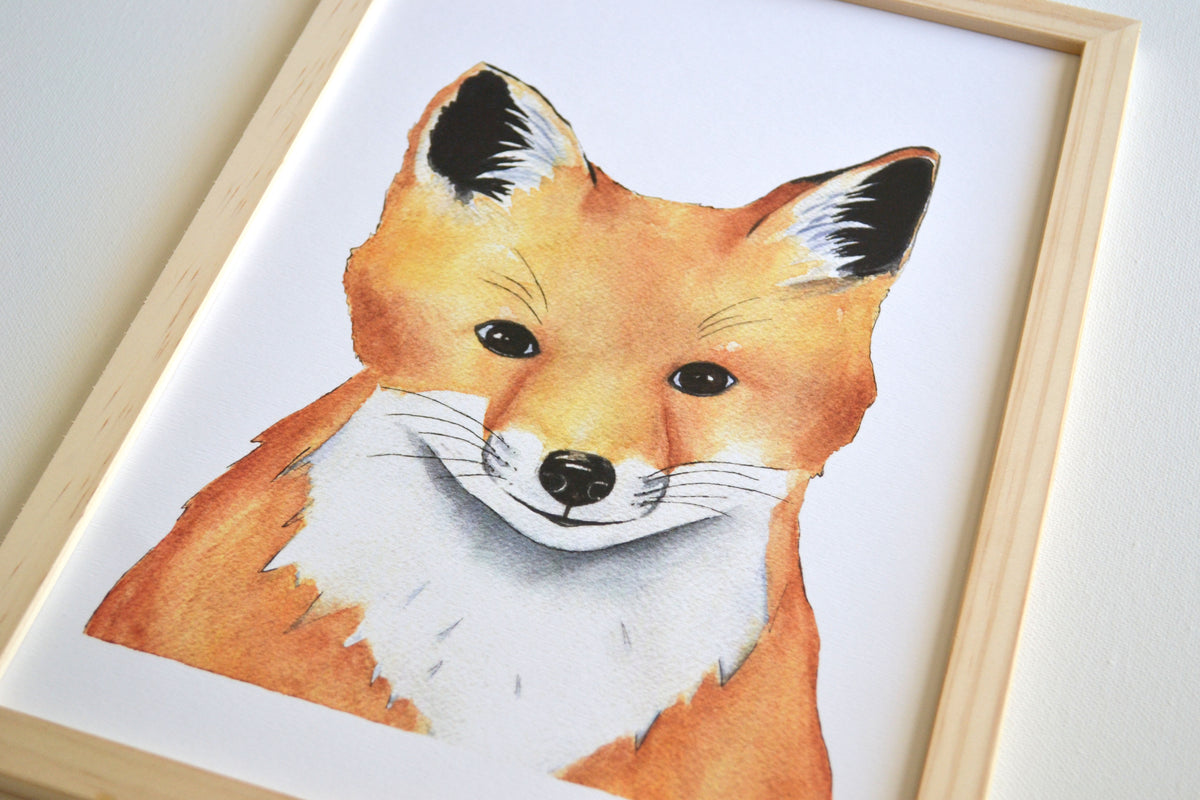Cadre affiche aquarelle Renard Mat image 6