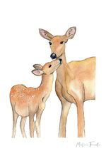 Cadre affiche aquarelle Famille Biche image 2