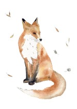 Décoration murale chambre bébé avec affiche renard aquarelle