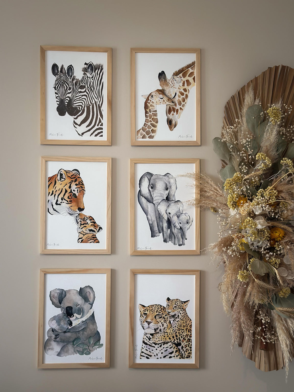 Décoration chambre enfant avec affiche famille tigre