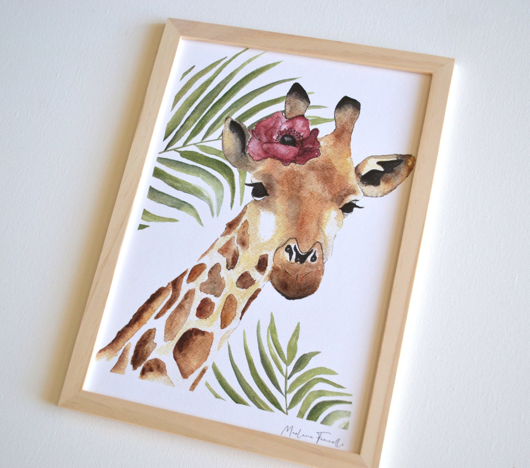 Décoration chambre enfant avec affiche girafe portrait