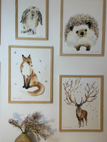Décoration chambre enfant avec affiche hérisson animaux aquarelle