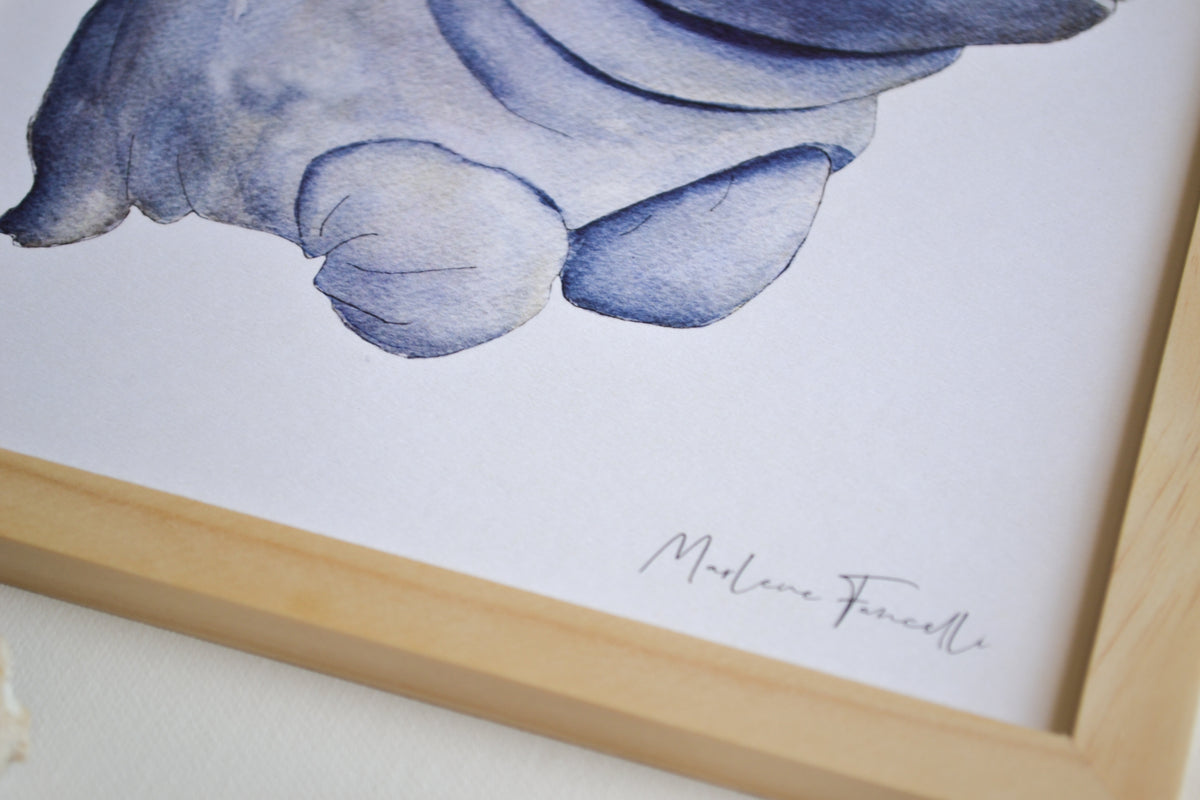 Cadre affiche aquarelle Hippopotame Valer image 4