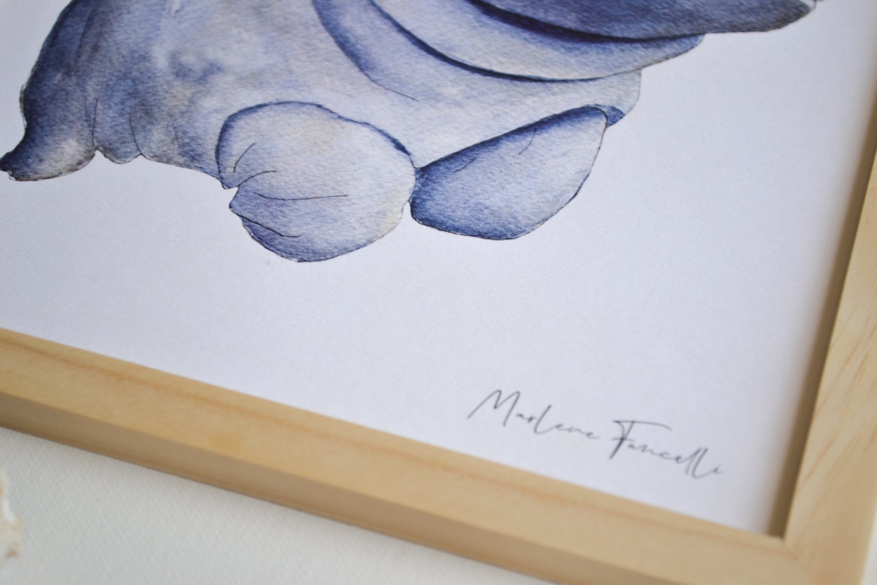 Cadre affiche aquarelle Hippopotame Valer image 4