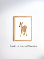 Cadre avec affiche aquarelle biche Suzy image 4