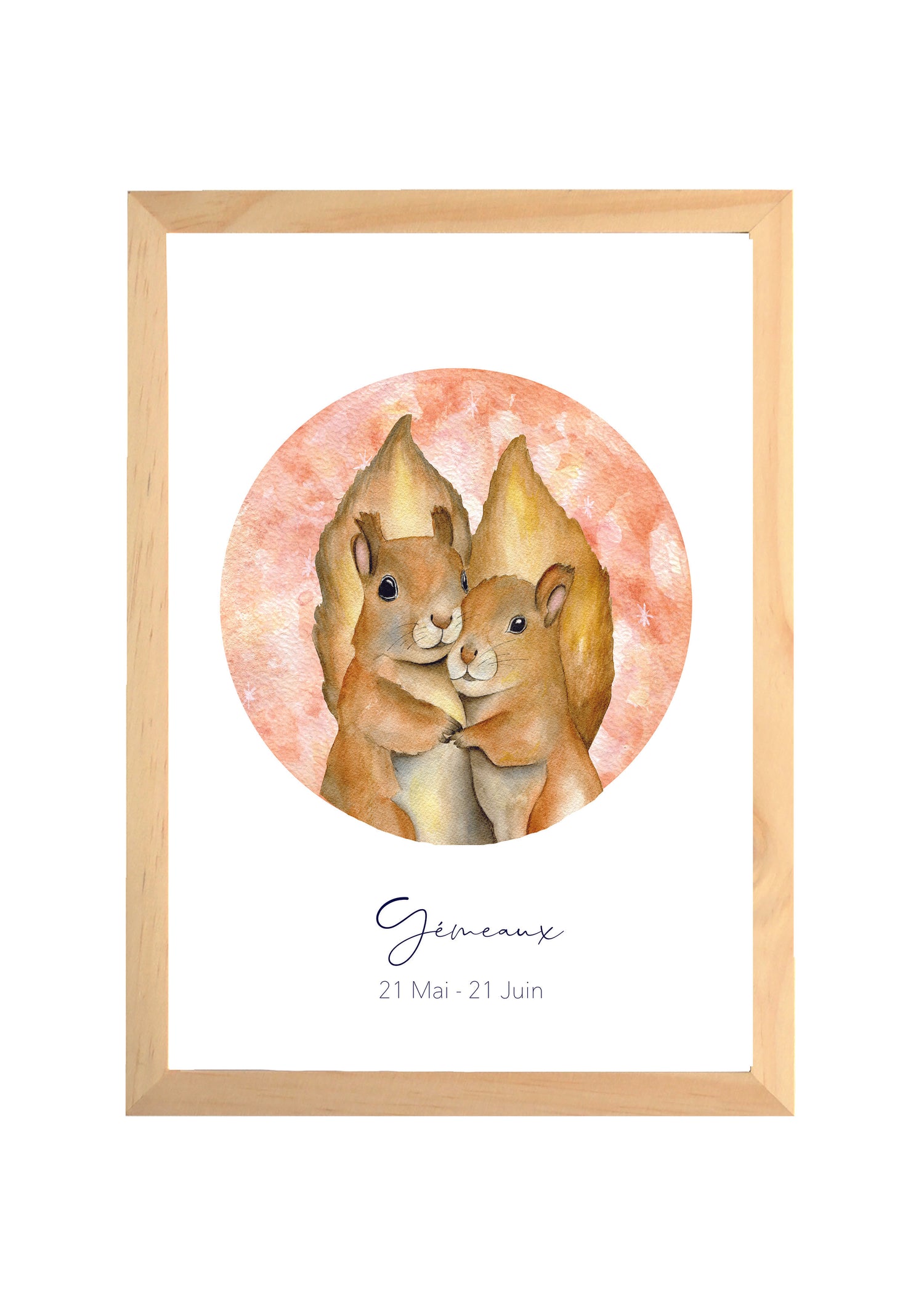 Illustration Aquarelle Signe Astrologique Gémeaux image 1