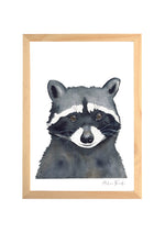 Cadre affiche aquarelle Raton Laveur Eddy image 0