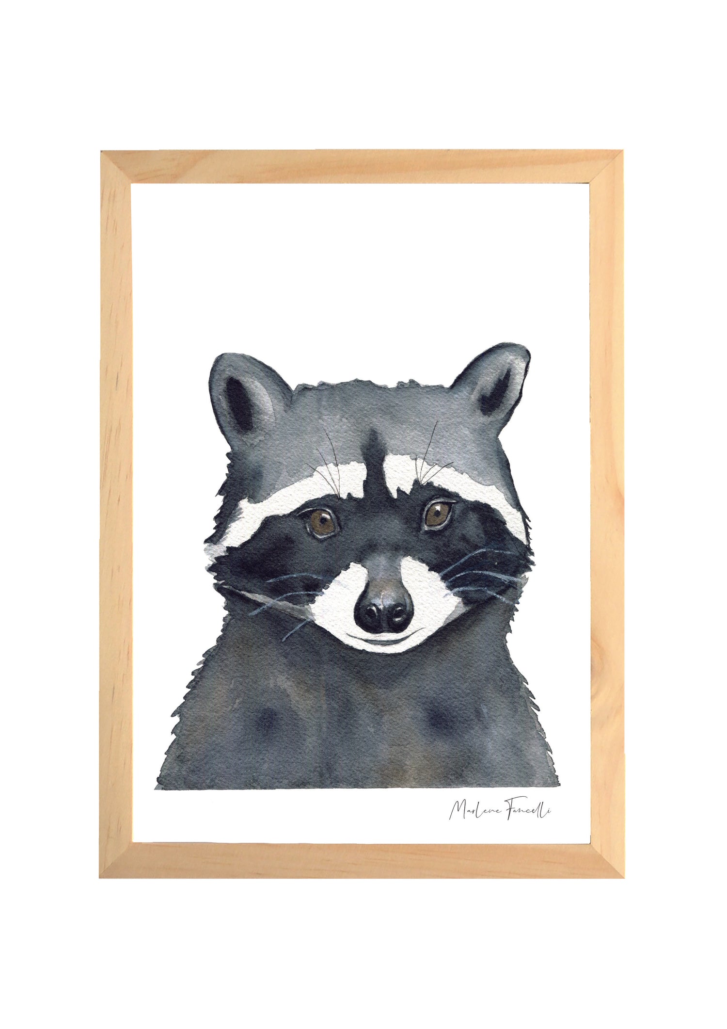 Cadre affiche aquarelle Raton Laveur Eddy image 0