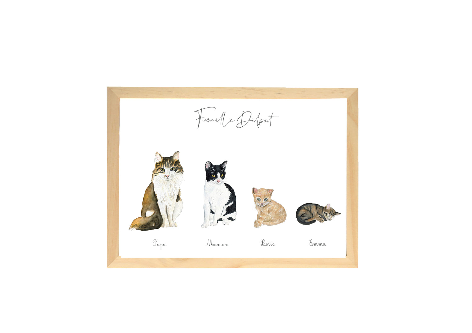 Famille chat personnalisée avec nombre d’enfants au choix